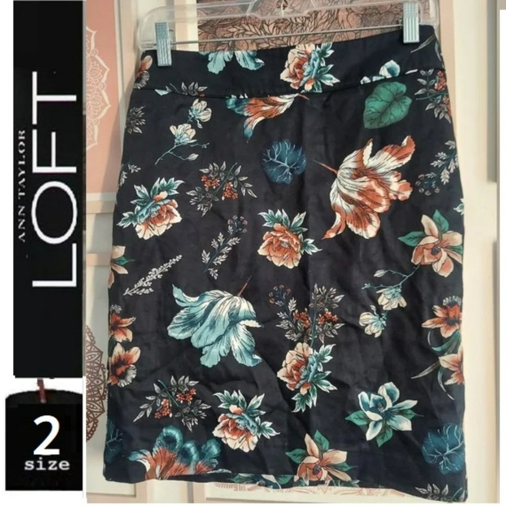 Loft size 2 pencil skirt with floral pattern